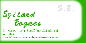 szilard bogacs business card